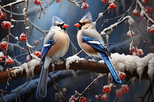 A stunning portrayal of winter's avian beauty, showcasing the artful photography of birds like cardinals, chickadees, and blue jays set against the pristine canvas of snow.