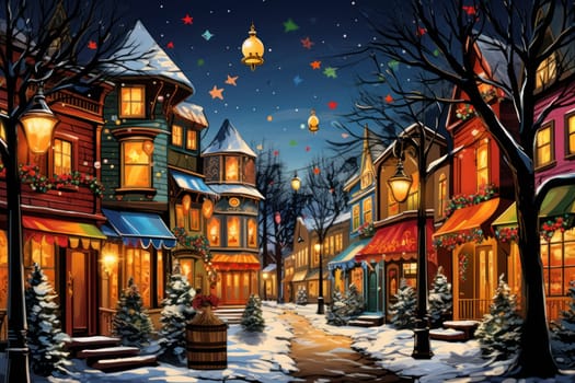 An enchanting portrayal of the holiday season, featuring the dazzling brilliance of Christmas lights, ornaments, and festive adornments that transform towns and neighborhoods into magical wonderlands.