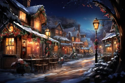 An enchanting portrayal of the holiday season, featuring the dazzling brilliance of Christmas lights, ornaments, and festive adornments that transform towns and neighborhoods into magical wonderlands.