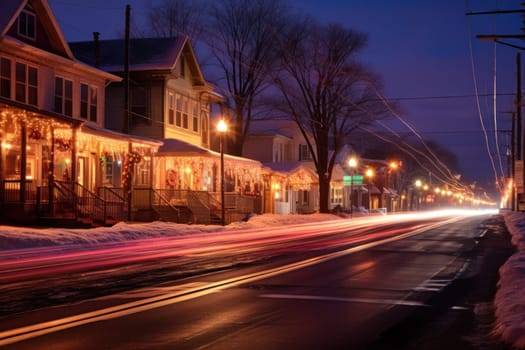 An enchanting portrayal of the holiday season, featuring the dazzling brilliance of Christmas lights, ornaments, and festive adornments that transform towns and neighborhoods into magical wonderlands.