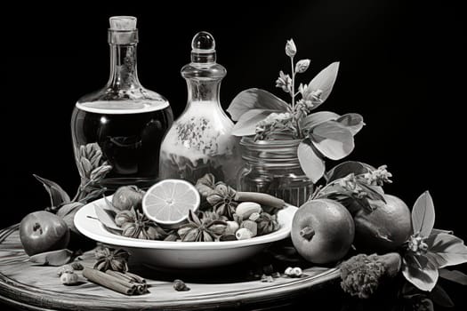 A mouthwatering portrayal of winter's culinary delights, showcasing the artful photography of winter-inspired dishes and beverages like hot soup, roasted chestnuts, and mulled wine.