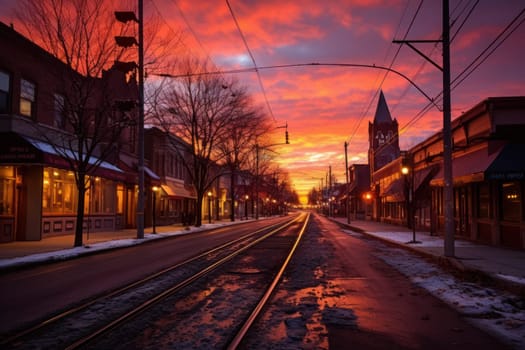 An exquisite visual representation of the winter skies, highlighting the unique color schemes and breathtaking beauty brought by the low-angled sun during winter sunrises and sunsets.