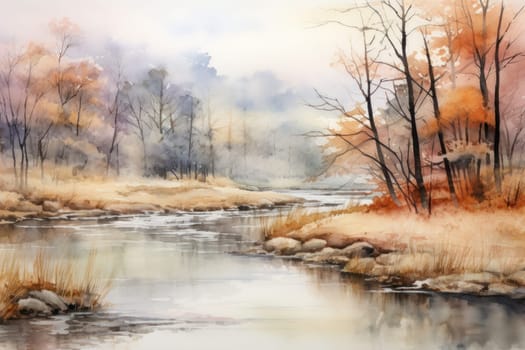 A captivating visual representation of the winter ambiance, focusing on the enigmatic allure of fog and mist enveloping the landscape, especially near bodies of water.