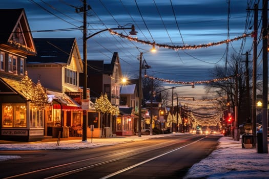 An enchanting portrayal of the holiday season, featuring the dazzling brilliance of Christmas lights, ornaments, and festive adornments that transform towns and neighborhoods into magical wonderlands.