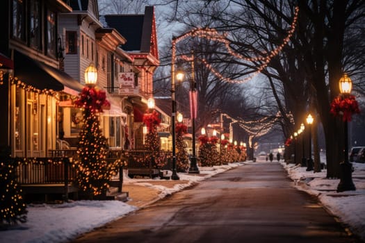 An enchanting portrayal of the holiday season, featuring the dazzling brilliance of Christmas lights, ornaments, and festive adornments that transform towns and neighborhoods into magical wonderlands.