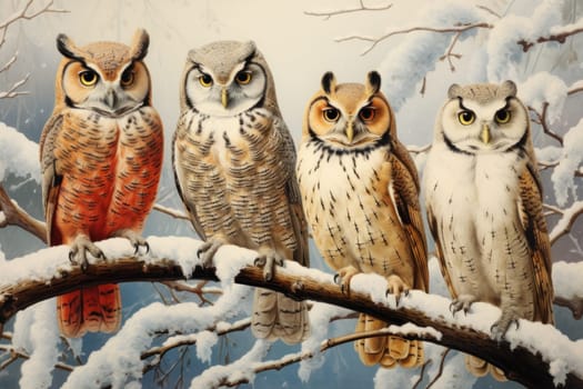 A stunning portrayal of winter's avian beauty, showcasing the artful photography of birds like cardinals, chickadees, and blue jays set against the pristine canvas of snow.
