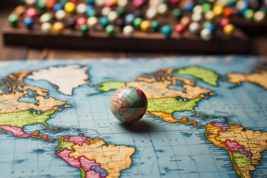Location marks on the world map. Abstract image of a world map.