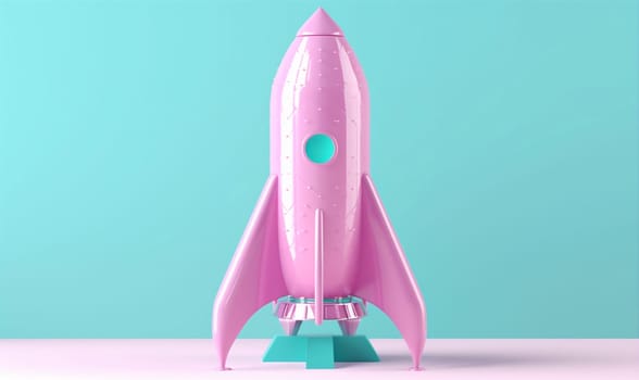illustration bitcoin up shuttle ship rocket startup target start space business launch fantasy technology growth trade finance education moon spaceship start. Generative AI.