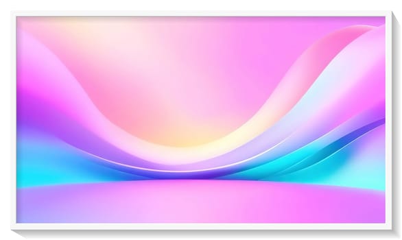 abstract background with smooth wavy lines in pastel rainbow colors.Holographic Abstract Background. Holographic Vector. Glossy Cover. Soft Color. For Web Applications, Mobiles, Screen Template.Holographic abstract background. Cover design template. Vector illustration.White frame. Grey background.