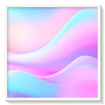 abstract background with smooth wavy lines in pastel rainbow colors.Holographic Abstract Background. Holographic Vector. Glossy Cover. Soft Color. For Web Applications, Mobiles, Screen Template.Holographic abstract background. Cover design template. Vector illustration.White frame. Grey background.