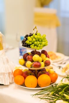 Fresh fruits, Mixed fruits on the festive table