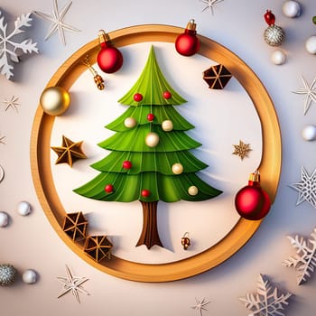 christmas decoration on wooden background.