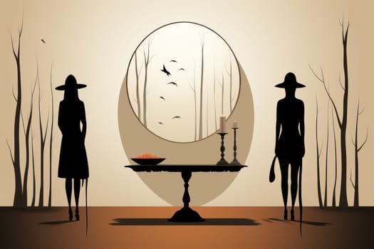 A mesmerizing portrayal of enchanted shadow mirrors, each reflecting tantalizing glimpses of parallel realms and alternate versions of oneself.