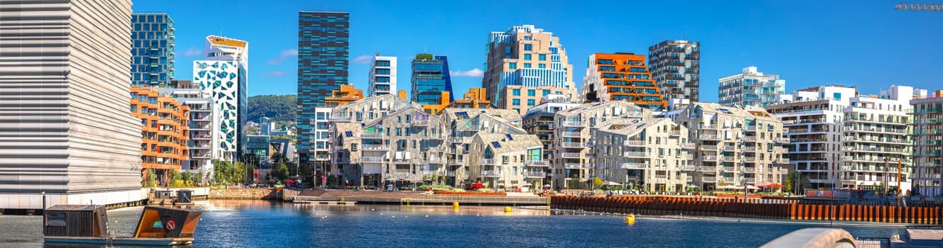 Contemporary architecture of Oslo waterfront view, modern buildings in capital of Norway