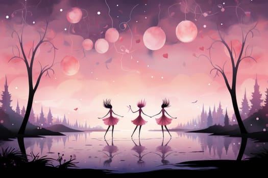 Immerse yourself in the enchanting world of holiday magic with this captivating illustration by a professional visual artist.