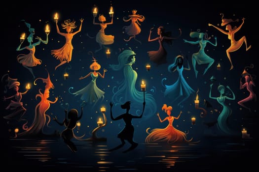 A whimsical portrayal of mischievous laughter sprites, their infectious joy and mirth radiating as they frolic through enchanted meadows.