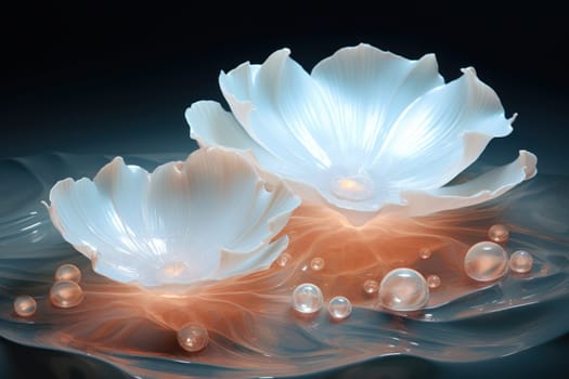 An enchanting depiction of radiant pearl oysters, tenderly nurturing exquisite pearls imbued with enigmatic properties.