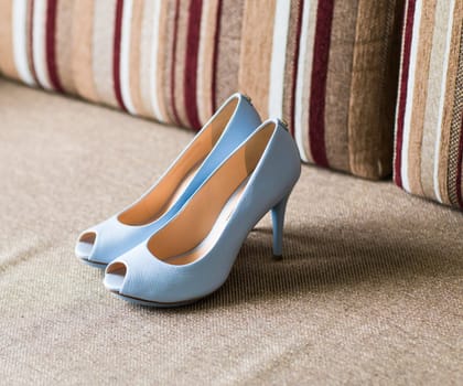 sexy blue high heel shoes. Shoes for wedding