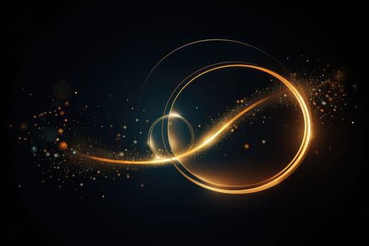 Gold Circle line abstract background. Generative AI.