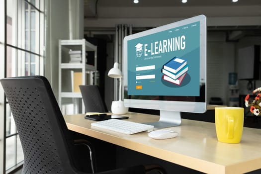 E-learning website with modish sofware for student to study online on the internet network