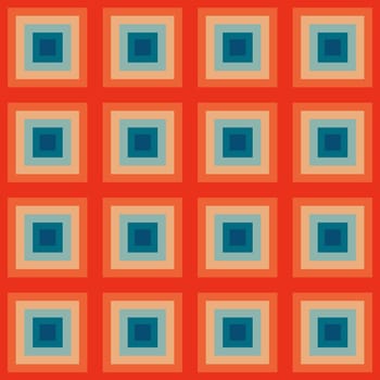 Seamless Groovy aestethic pattern with squares in the style of the 70s and 60s