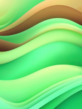 Abstract wavy background. 3d rendering, 3d illustration.abstract background with smooth lines in green, yellow and brown colors.Abstract green background with smooth wavy lines. Vector Illustration.