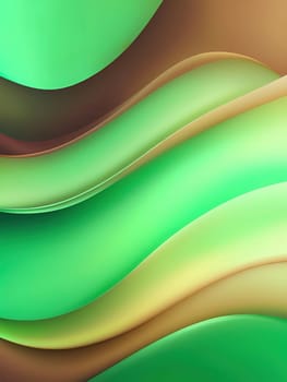 Abstract wavy background. 3d rendering, 3d illustration.abstract background with smooth lines in green, yellow and brown colors.Abstract green background with smooth wavy lines. Vector Illustration.