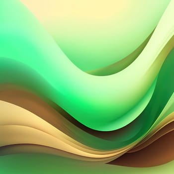 Abstract wavy background. 3d rendering, 3d illustration.abstract background with smooth lines in green, yellow and brown colors.Abstract green background with smooth wavy lines. Vector Illustration.