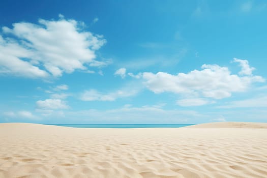 White sand and blue sky. Vacation, travel, beach holiday concept.