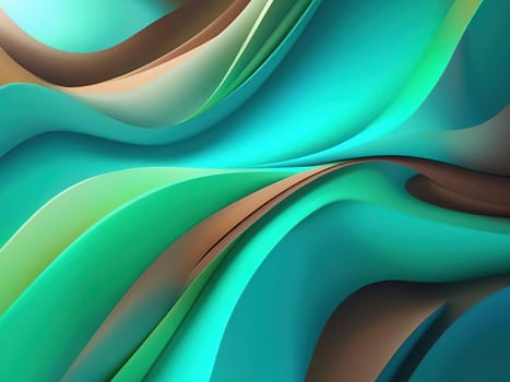 3d rendering of abstract wavy background. Computer generated image.abstract background with smooth lines in turquoise and brown colors.3d rendering of abstract wavy background with green and blue colors