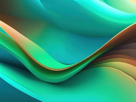 3d rendering of abstract wavy background. Computer generated image.abstract background with smooth lines in turquoise and brown colors.3d rendering of abstract wavy background with green and blue colors