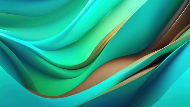 3d rendering of abstract wavy background. Computer generated image.abstract background with smooth lines in turquoise and brown colors.3d rendering of abstract wavy background with green and blue colors