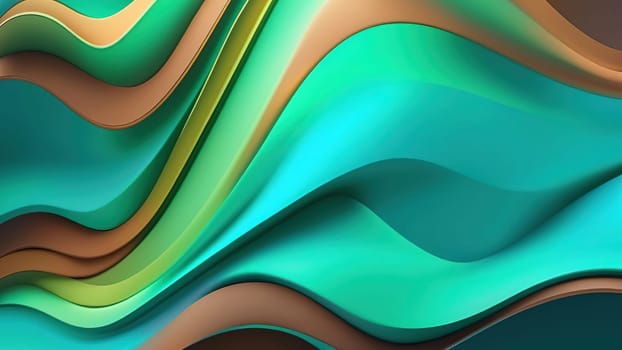 3d rendering of abstract wavy background. Computer generated image.abstract background with smooth lines in turquoise and brown colors.3d rendering of abstract wavy background with green and blue colors