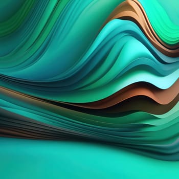 3d rendering of abstract wavy background. Computer generated image.abstract background with smooth lines in turquoise and brown colors.3d rendering of abstract wavy background with green and blue colors