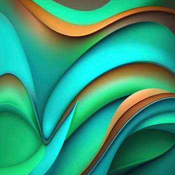 3d rendering of abstract wavy background. Computer generated image.abstract background with smooth lines in turquoise and brown colors.3d rendering of abstract wavy background with green and blue colors