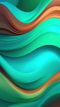 3d rendering of abstract wavy background. Computer generated image.abstract background with smooth lines in turquoise and brown colors.3d rendering of abstract wavy background with green and blue colors