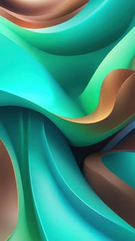 3d rendering of abstract wavy background. Computer generated image.abstract background with smooth lines in turquoise and brown colors.3d rendering of abstract wavy background with green and blue colors