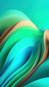 3d rendering of abstract wavy background. Computer generated image.abstract background with smooth lines in turquoise and brown colors.3d rendering of abstract wavy background with green and blue colors