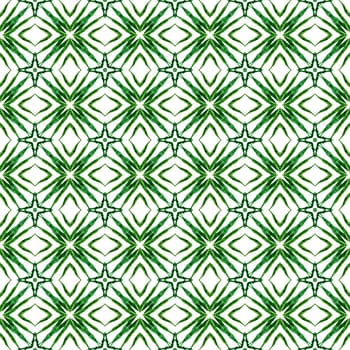 Textile ready excellent print, swimwear fabric, wallpaper, wrapping. Green surprising boho chic summer design. Organic tile. Trendy organic green border.