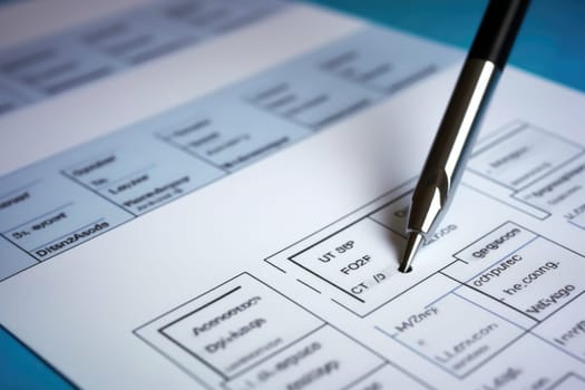 Closeup of election ballot. AI Generated. High quality illustration