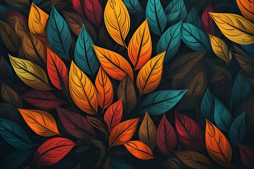 Pattern of colorful autumn leaves.