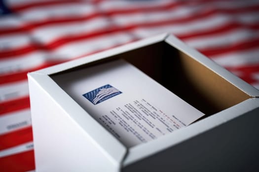 Closeup of election ballot. AI Generated. High quality illustration