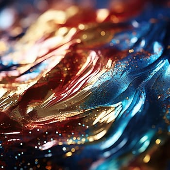 Colorful background of gel-like texture with sparkles and blur.