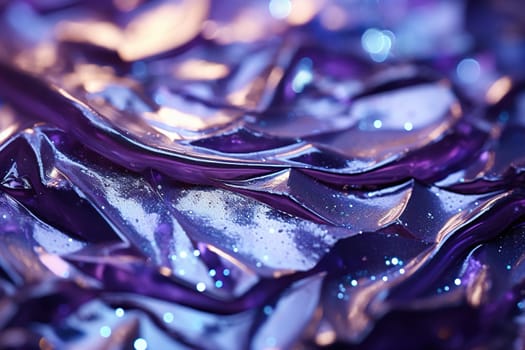 Colorful background of gel-like texture with sparkles and blur.