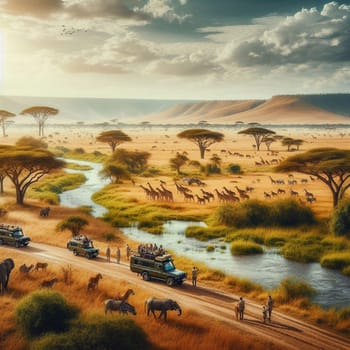 Safari animal hunting in the  Africa