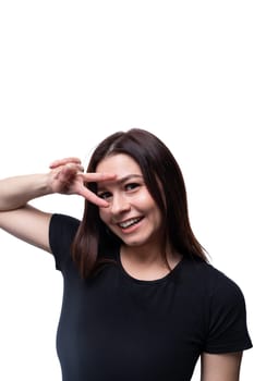 Young friendly woman smiling at the camera against a background of copy space.
