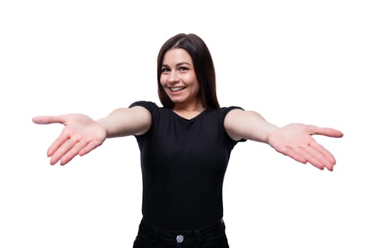 Young friendly woman smiling at the camera against a background of copy space.