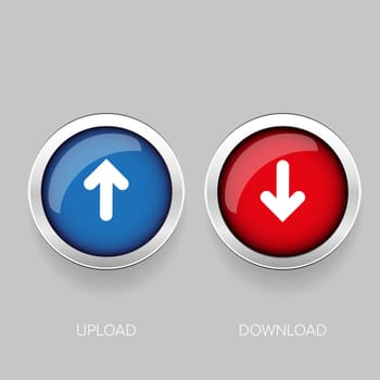 Arrows. Up and Down button blue and red