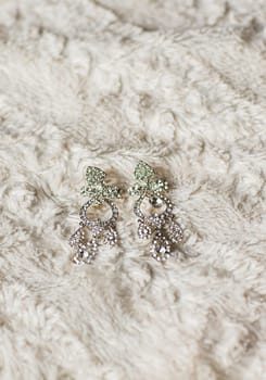 Pair of diamond earrings, Beautiful Wedding Jewelry