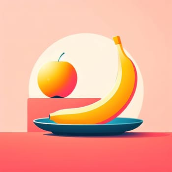 Interesting illustration on the theme of banana. High quality illustration
